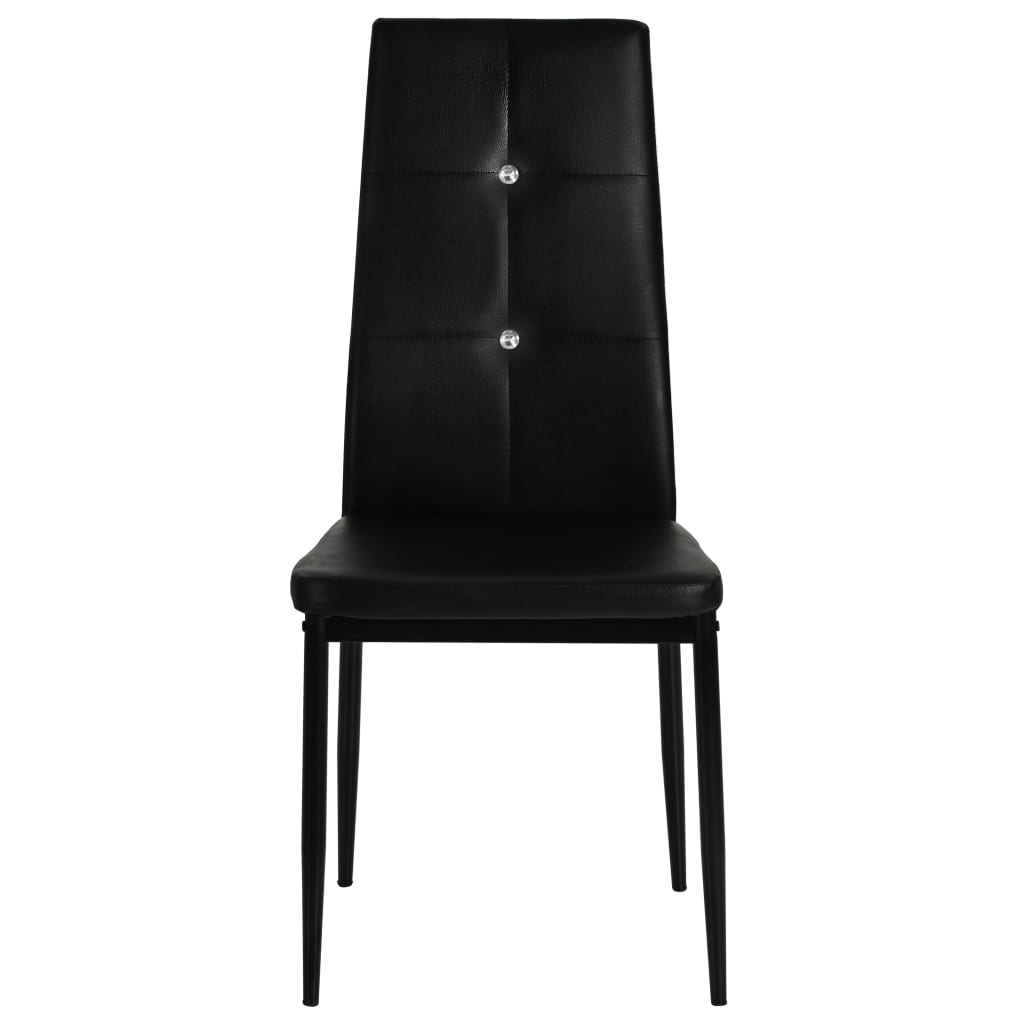 Eetkamerstoelen Kunstleer 2 Zwart