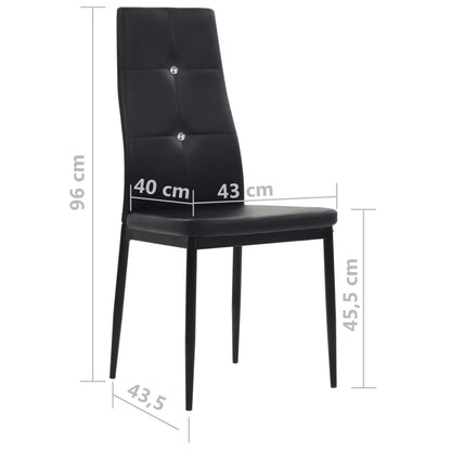 Eetkamerstoelen Kunstleer 2 Zwart
