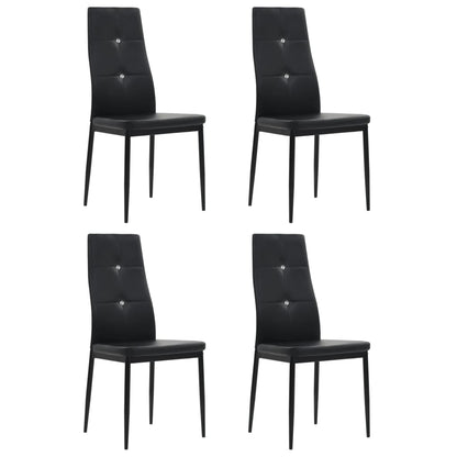 Eetkamerstoelen Kunstleer 4 Zwart