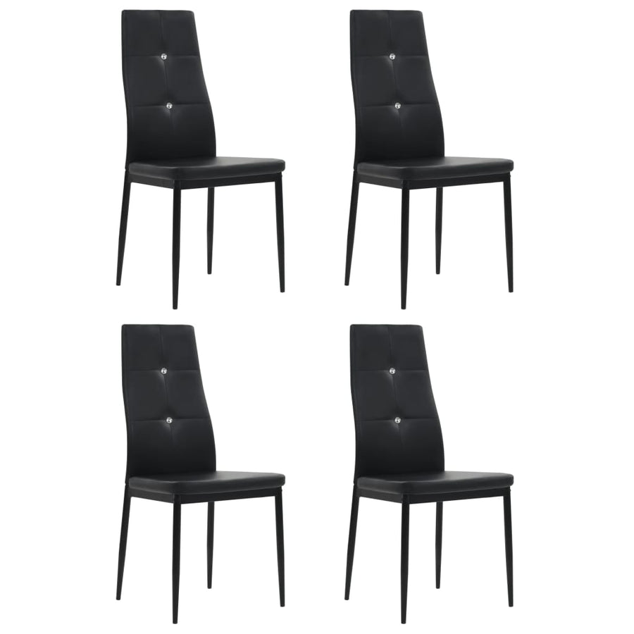 Eetkamerstoelen Kunstleer 4 Zwart