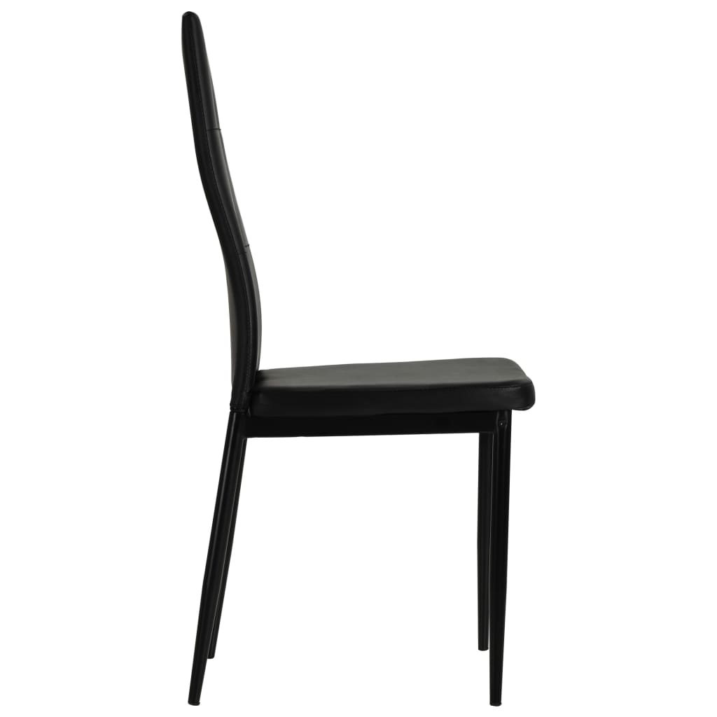 Eetkamerstoelen Kunstleer 4 Zwart