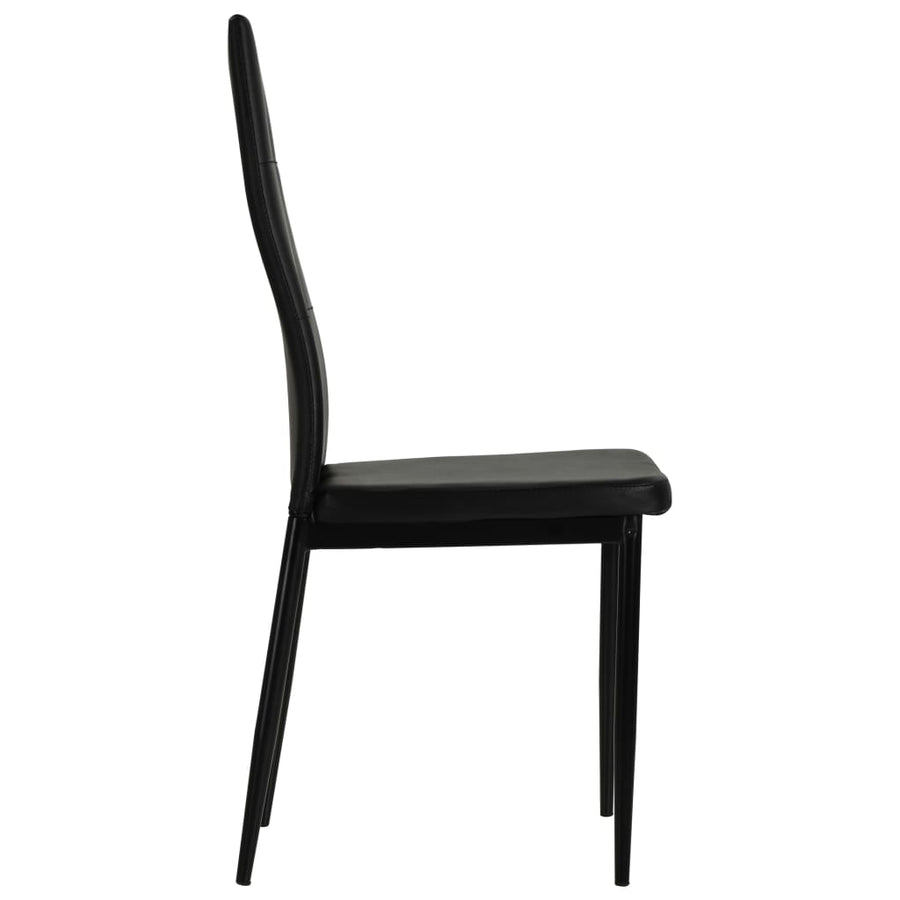 Eetkamerstoelen Kunstleer 4 Zwart