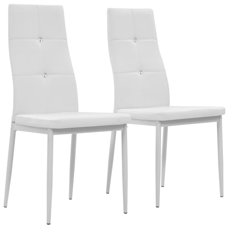 Eetkamerstoelen Kunstleer 2 Wit