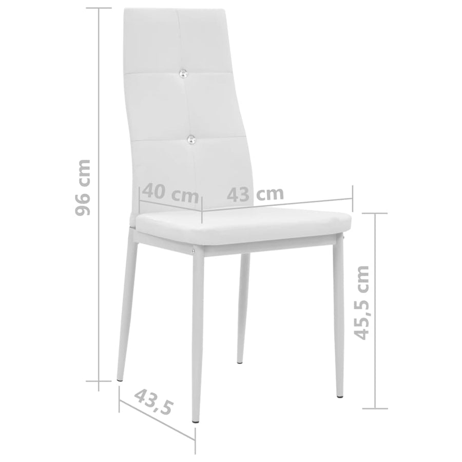 Eetkamerstoelen Kunstleer 2 Wit