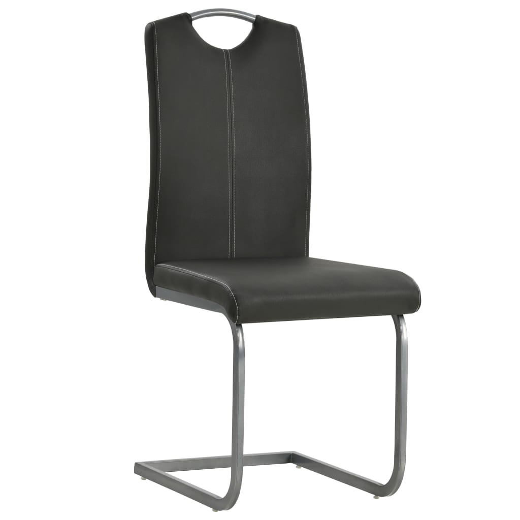 Eetkamerstoelen Kunstleer 2 Grijs