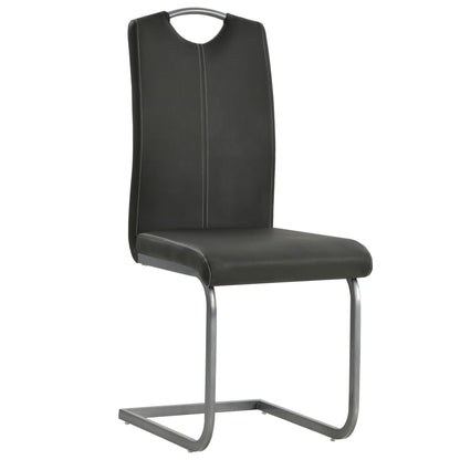 Eetkamerstoelen Kunstleer 2 Grijs