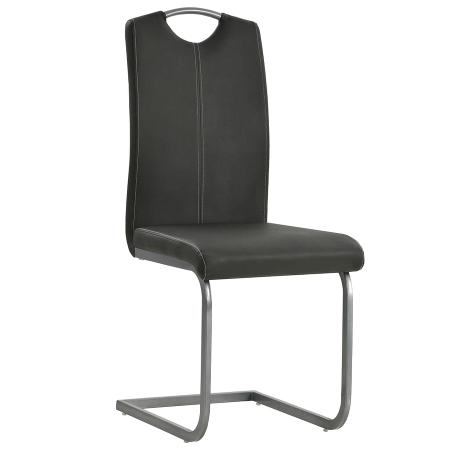 Eetkamerstoelen Kunstleer 2 Grijs
