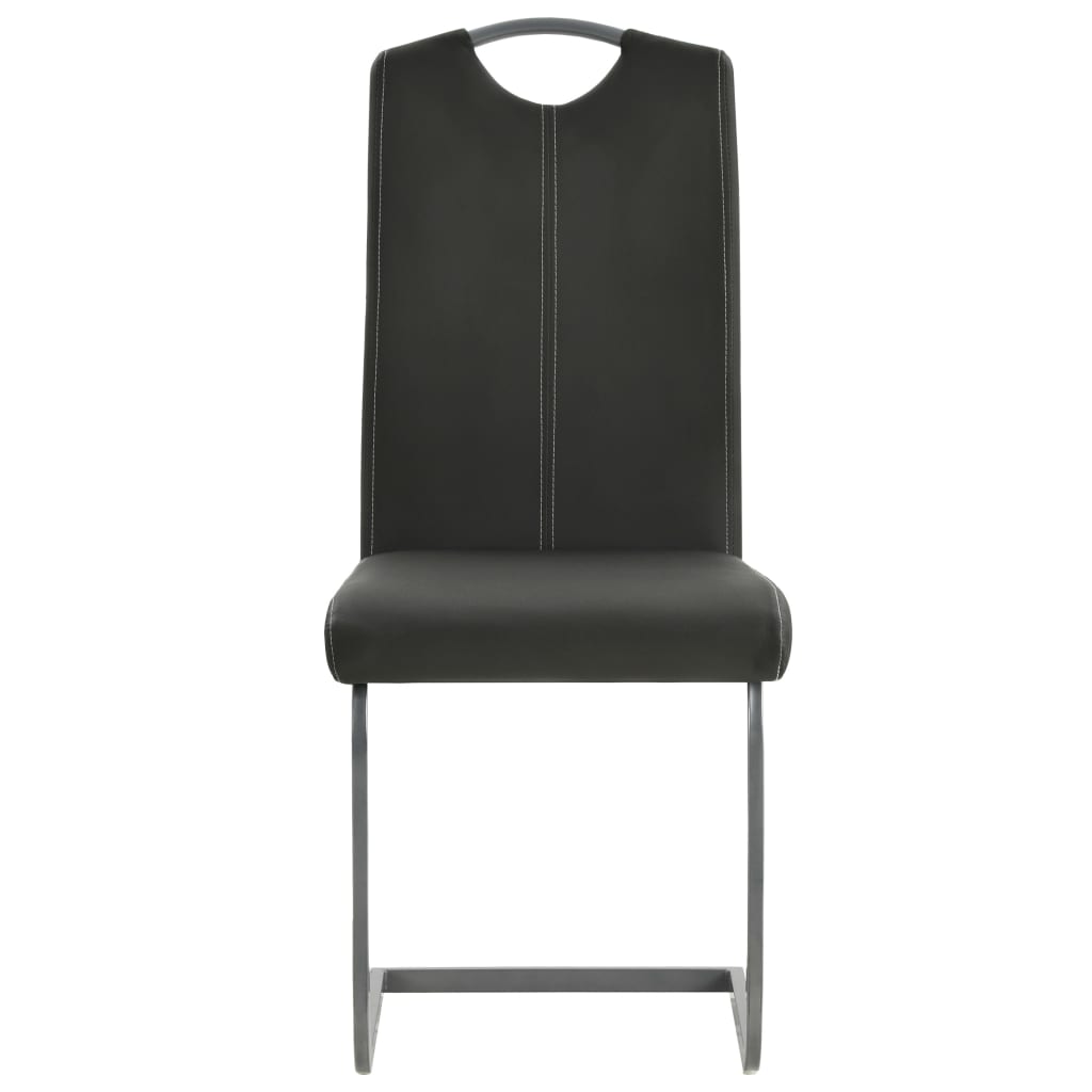Eetkamerstoelen Kunstleer 2 Grijs