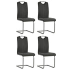 Eetkamerstoelen 4 stuks kunstleer grijs