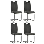 Eetkamerstoelen 4 stuks kunstleer grijs