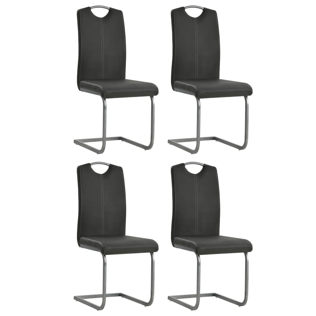 Eetkamerstoelen Kunstleer 4 Grijs