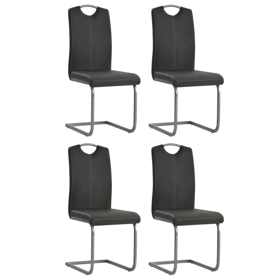 Eetkamerstoelen Kunstleer 4 Grijs