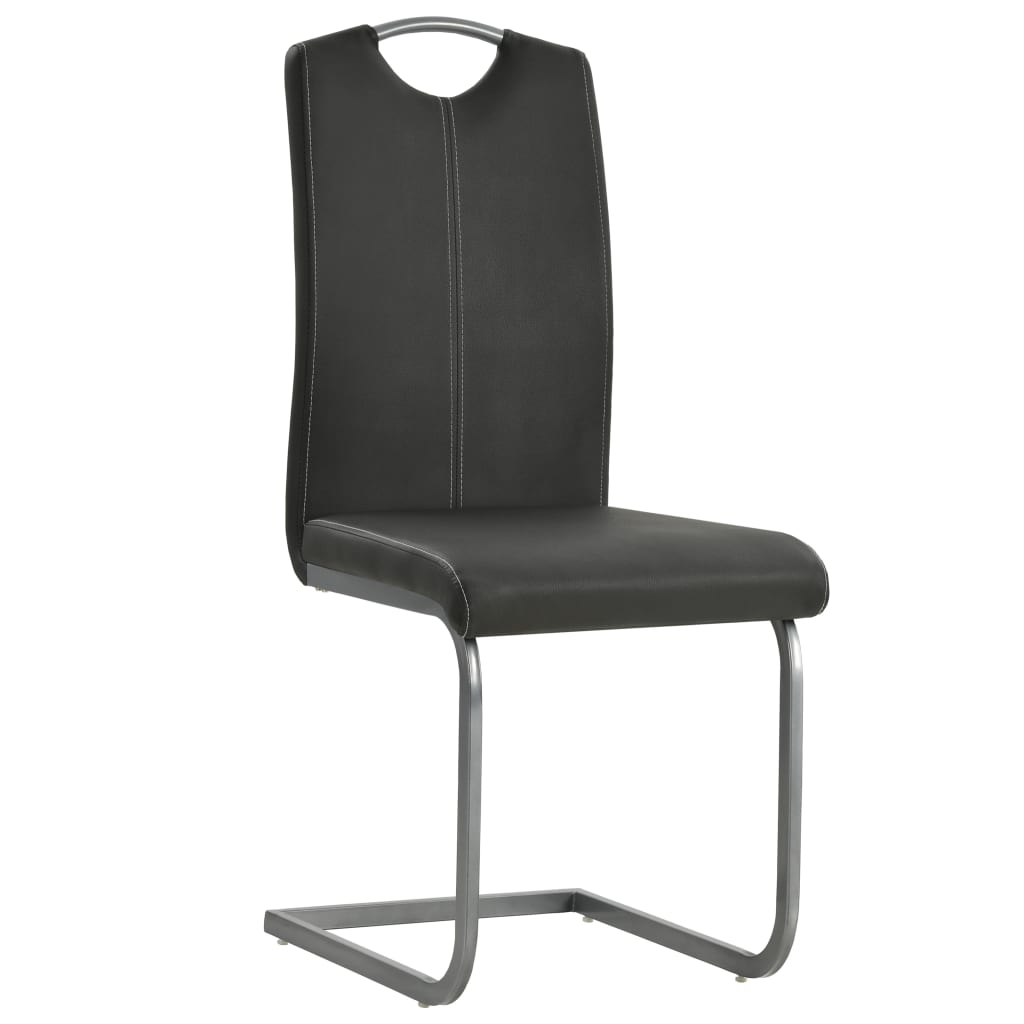 Eetkamerstoelen Kunstleer 4 Grijs