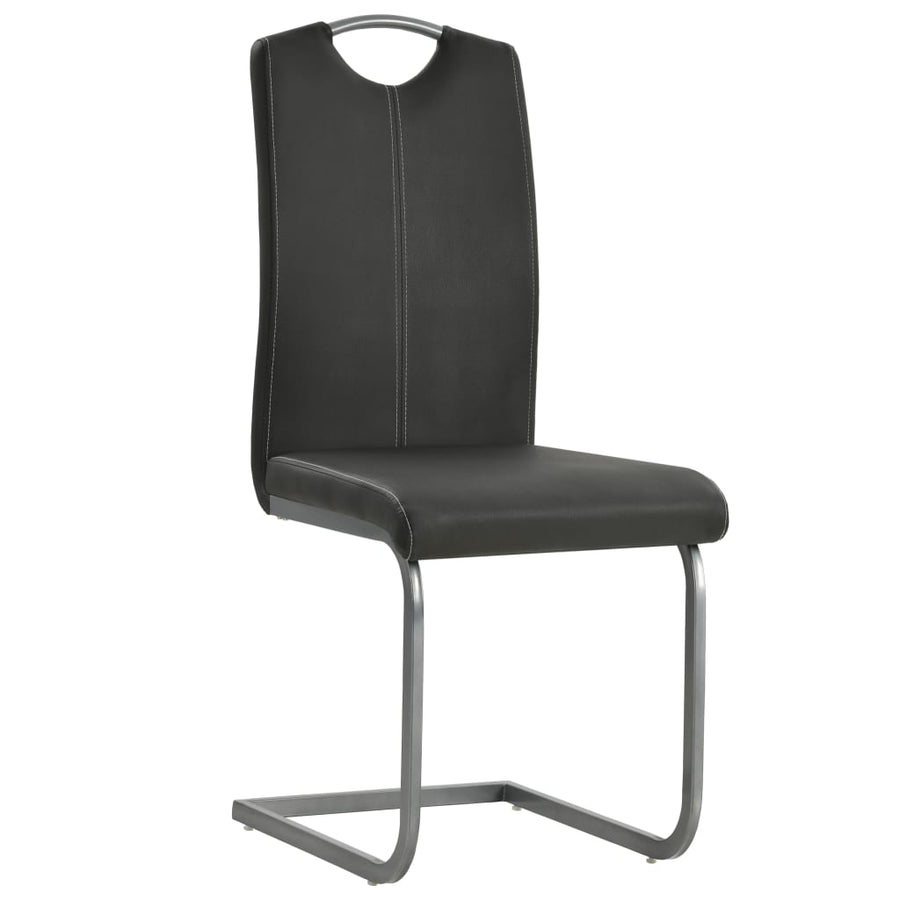 Eetkamerstoelen Kunstleer 4 Grijs