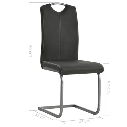 Eetkamerstoelen Kunstleer 4 Grijs