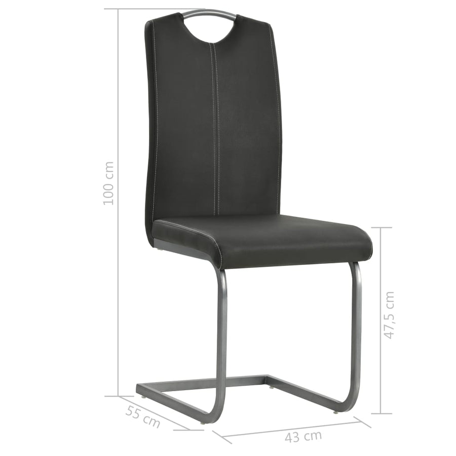 Eetkamerstoelen Kunstleer 4 Grijs