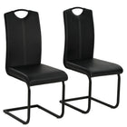 Eetkamerstoelen 2 st kunstleer zwart 43x55x100 cm