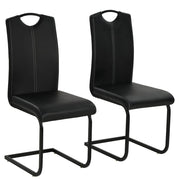 Eetkamerstoelen 2 st kunstleer zwart 43x55x100 cm