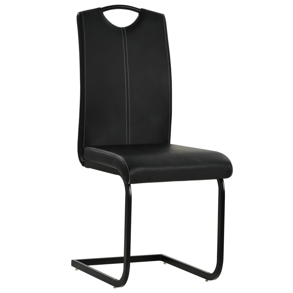 Eetkamerstoelen Kunstleer 2 Zwart