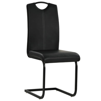 Eetkamerstoelen Kunstleer 2 Zwart