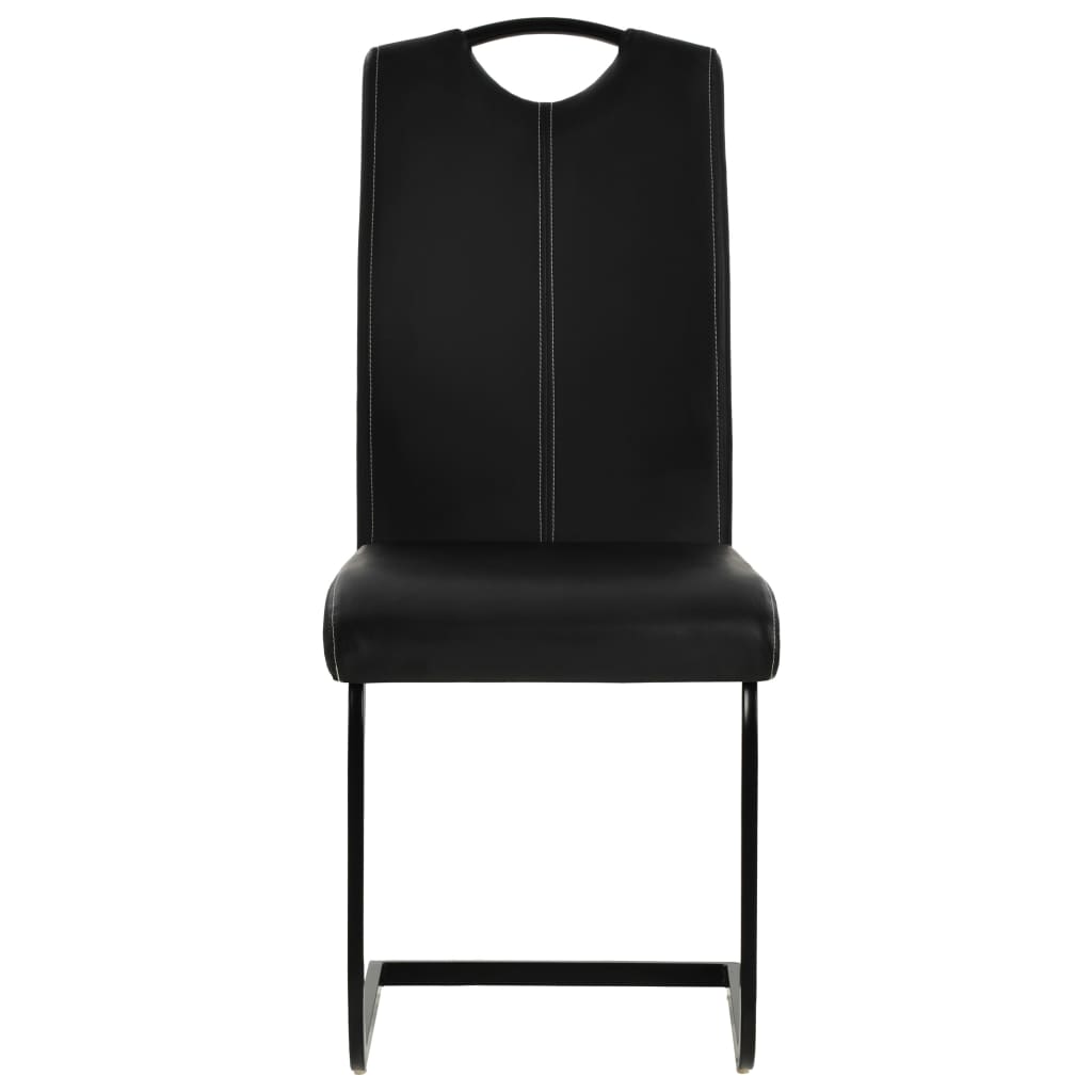 Eetkamerstoelen Kunstleer 2 Zwart