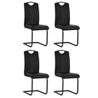 Eetkamerstoelen 4 st kunstleer zwart 43x55x100 cm