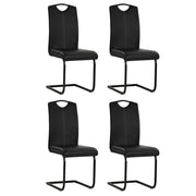 Eetkamerstoelen 4 st kunstleer zwart 43x55x100 cm