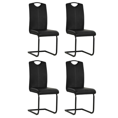 Eetkamerstoelen Kunstleer 4 Zwart