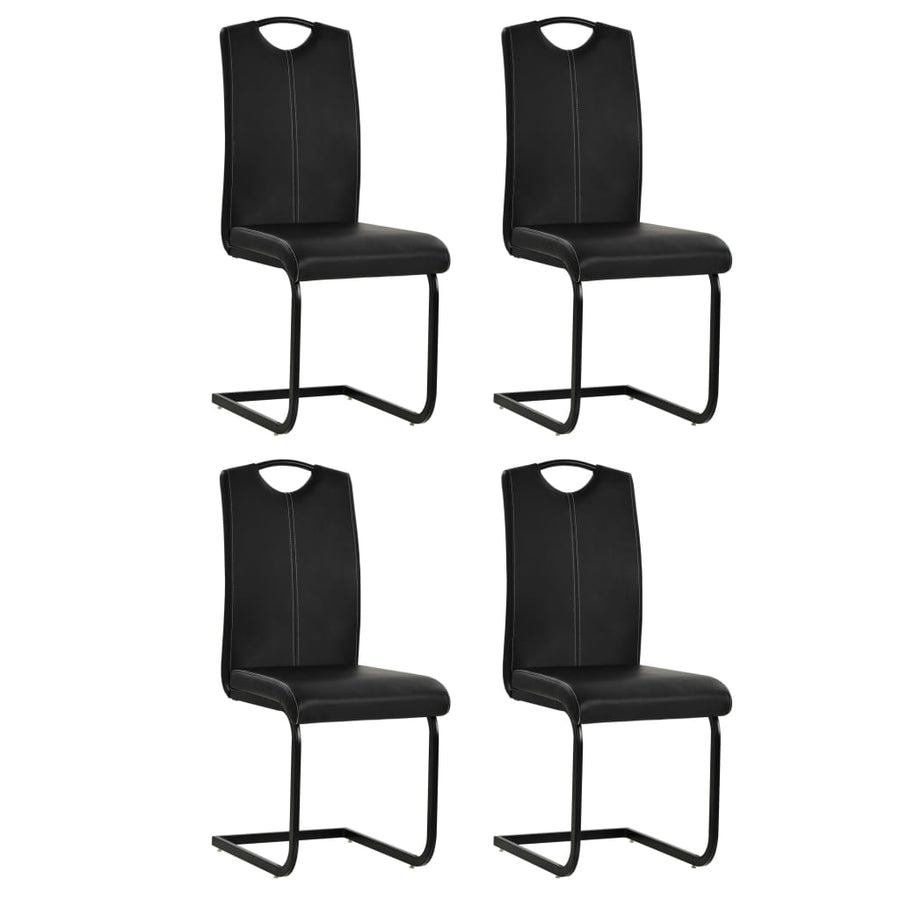 Eetkamerstoelen Kunstleer 4 Zwart
