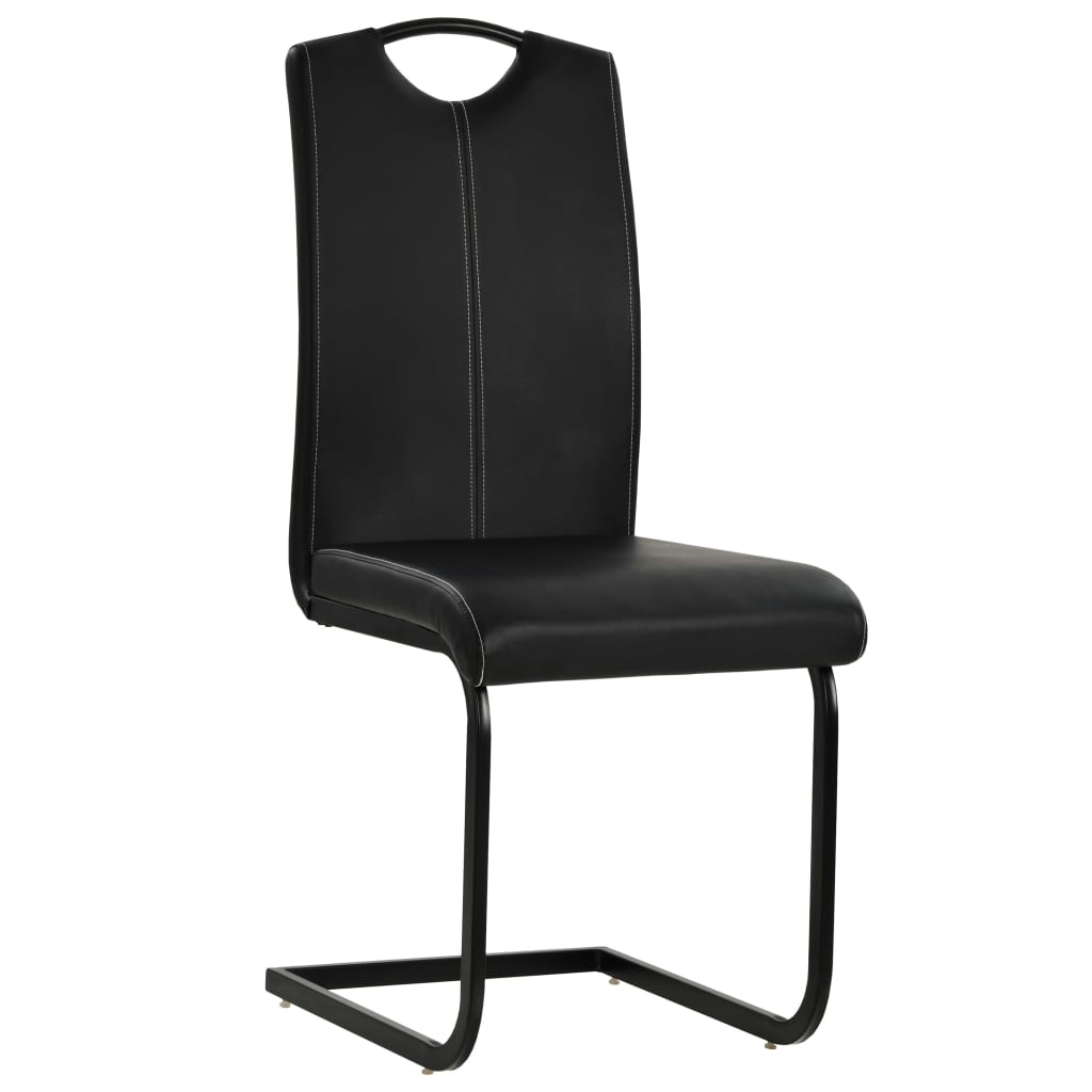 Eetkamerstoelen Kunstleer 4 Zwart