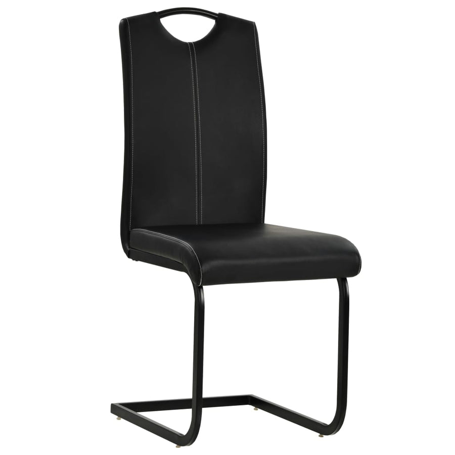 Eetkamerstoelen Kunstleer 4 Zwart