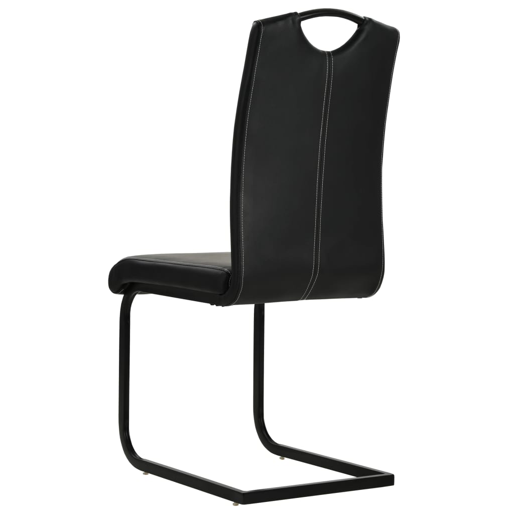 Eetkamerstoelen Kunstleer 4 Zwart