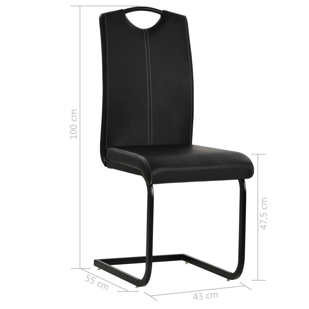 Eetkamerstoelen Kunstleer 4 Zwart