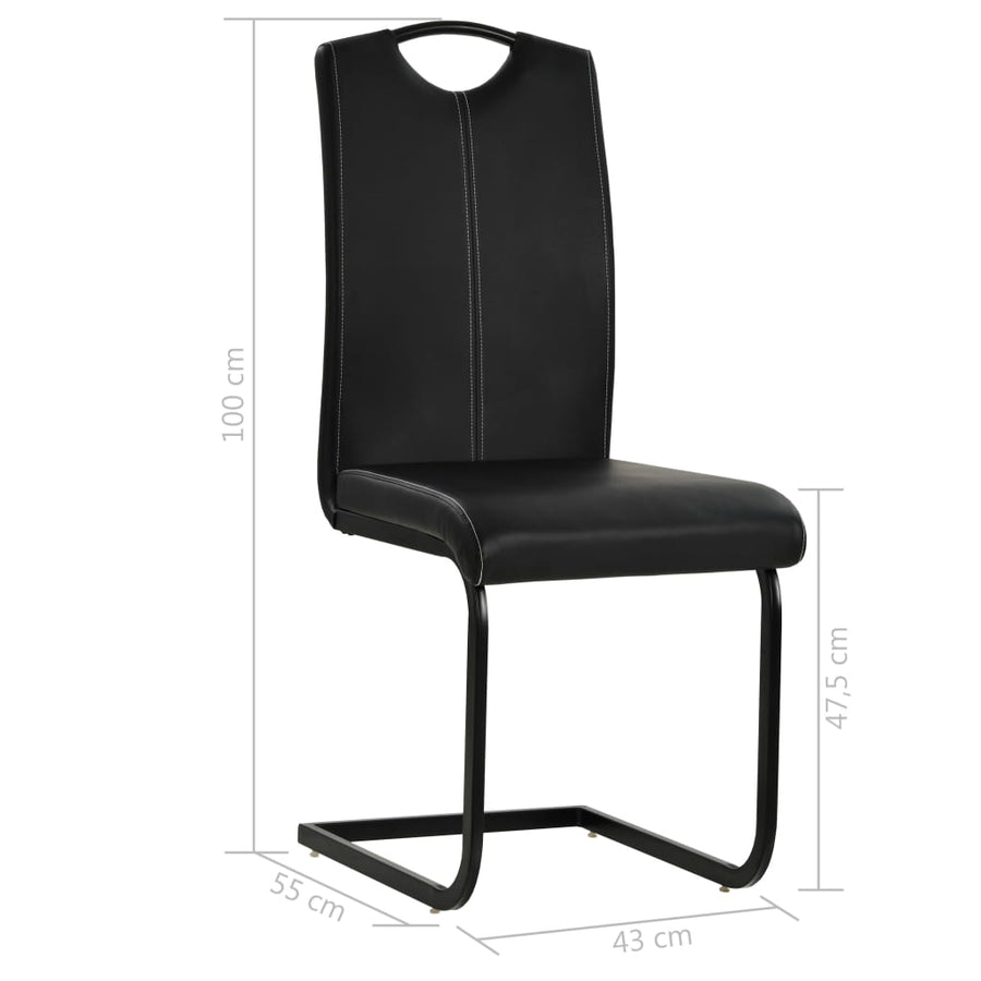 Eetkamerstoelen Kunstleer 4 Zwart