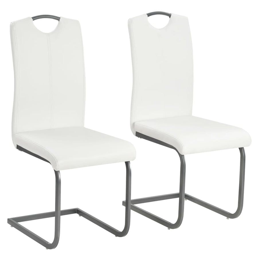 Eetkamerstoelen Kunstleer 2 Wit