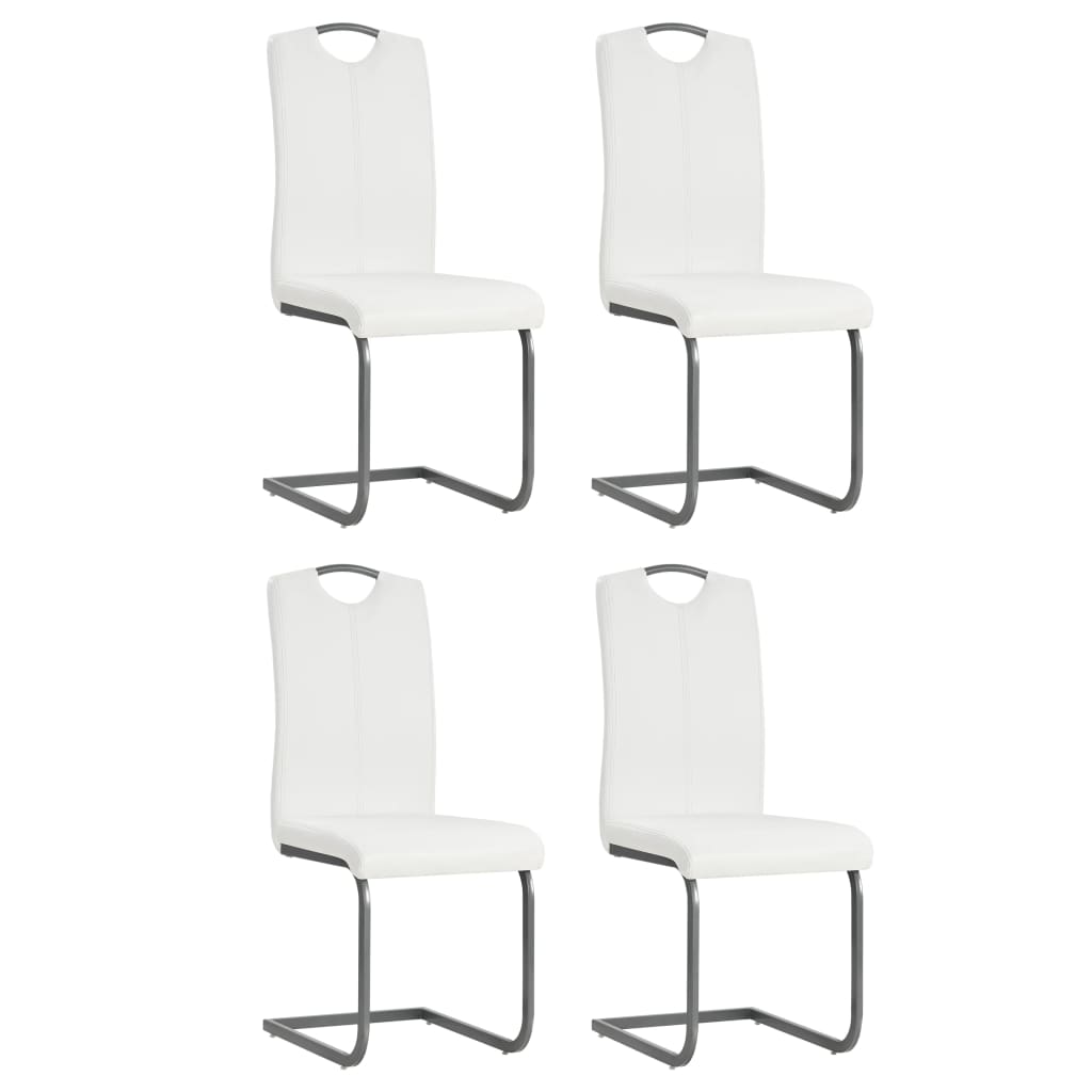 Eetkamerstoelen Kunstleer 4 Wit