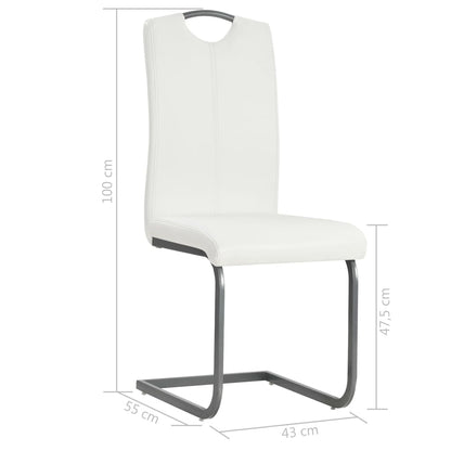 Eetkamerstoelen Kunstleer 4 Wit