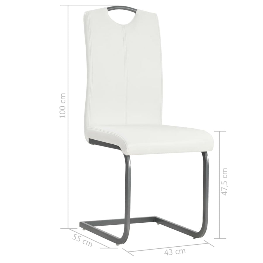 Eetkamerstoelen Kunstleer 4 Wit