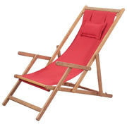 Strandstoel inklapbaar eucalyptushout rood