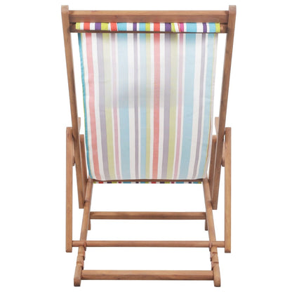 Strandstoel Inklapbaar Stof En Houten Frame Meerkleurig Multikleur