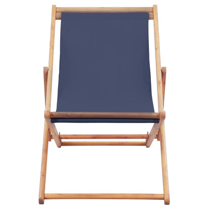 Strandstoel Inklapbaar Stof En Houten Frame Blauw