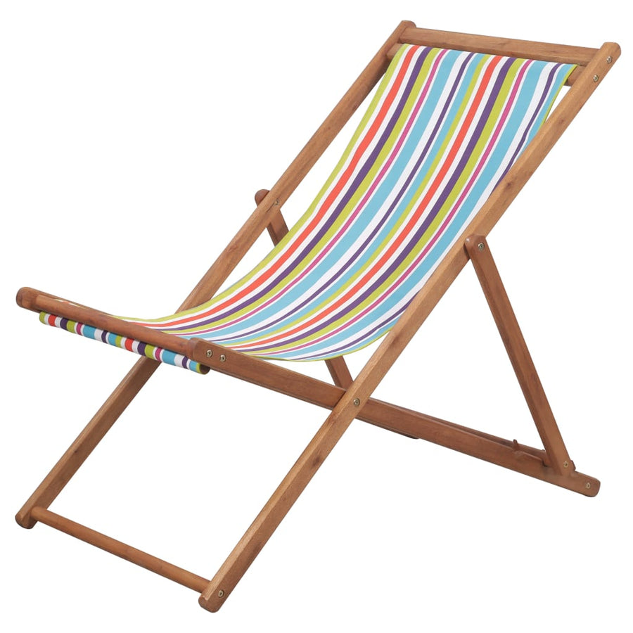 Strandstoel Inklapbaar Stof En Houten Frame Meerkleurig Multikleur