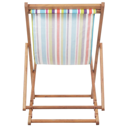 Strandstoel Inklapbaar Stof En Houten Frame Meerkleurig Multikleur