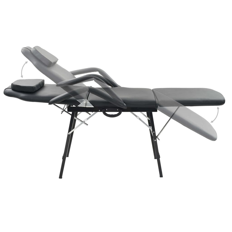 Behandelingsstoel Voor Gezicht 185X78X76 Cm Kunstleer Zwart
