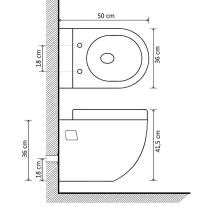 Wandtoilet Keramiek Wit
