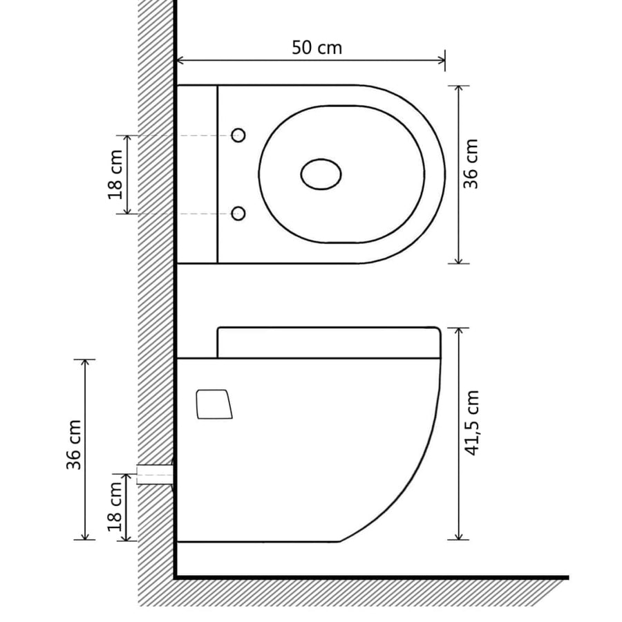Wandtoilet Keramiek Wit