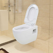 Wall-hung toilet white ceramic
