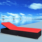 Ligbed poly rattan zwart 195x60x31 cm