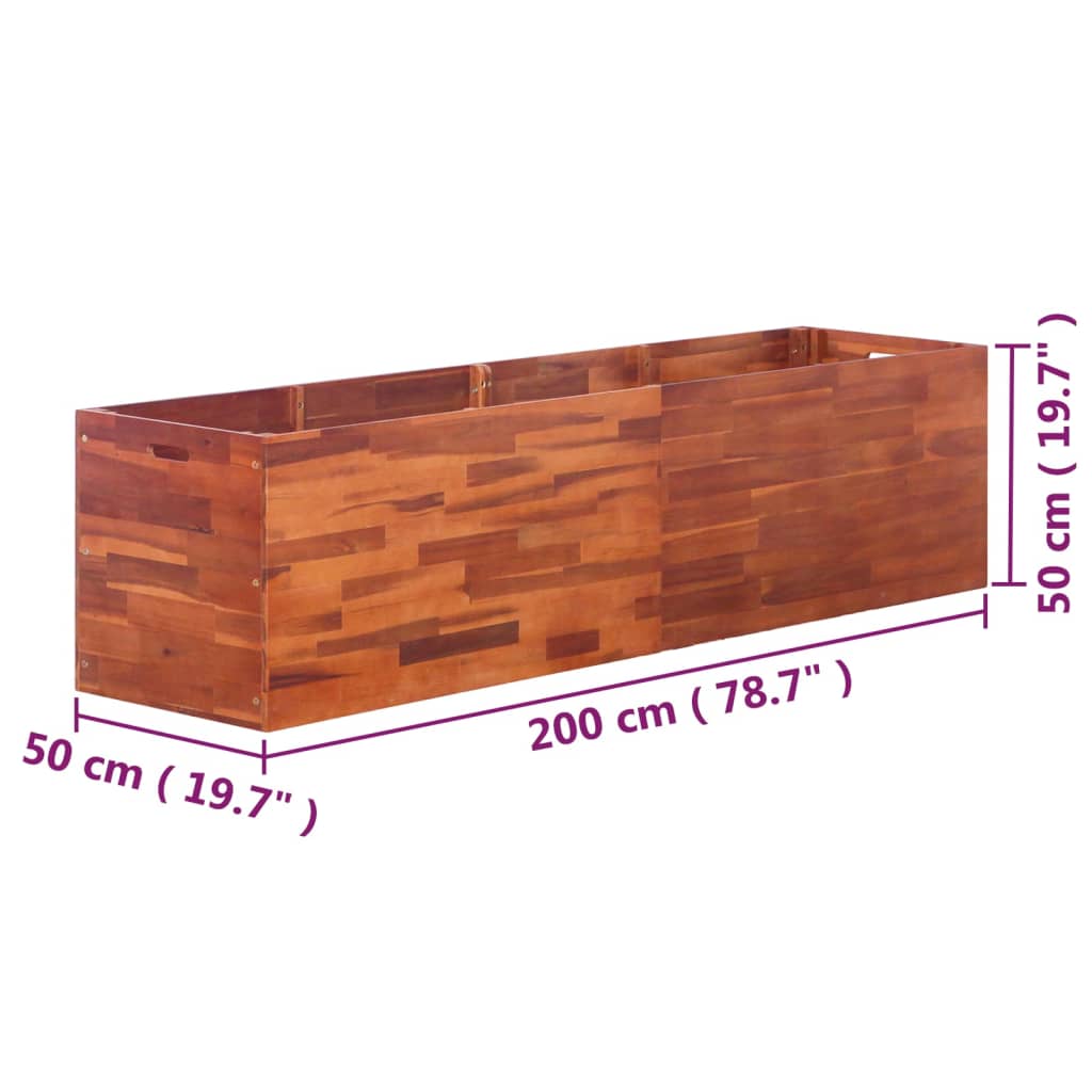 Plantenbak Verhoogd Acaciahout 200 x 50 x 50 cm