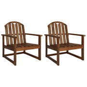 Tuinstoel massief acaciahout 2 stuks